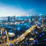 Smart city and internet of things, wireless communication network, abstract image visual