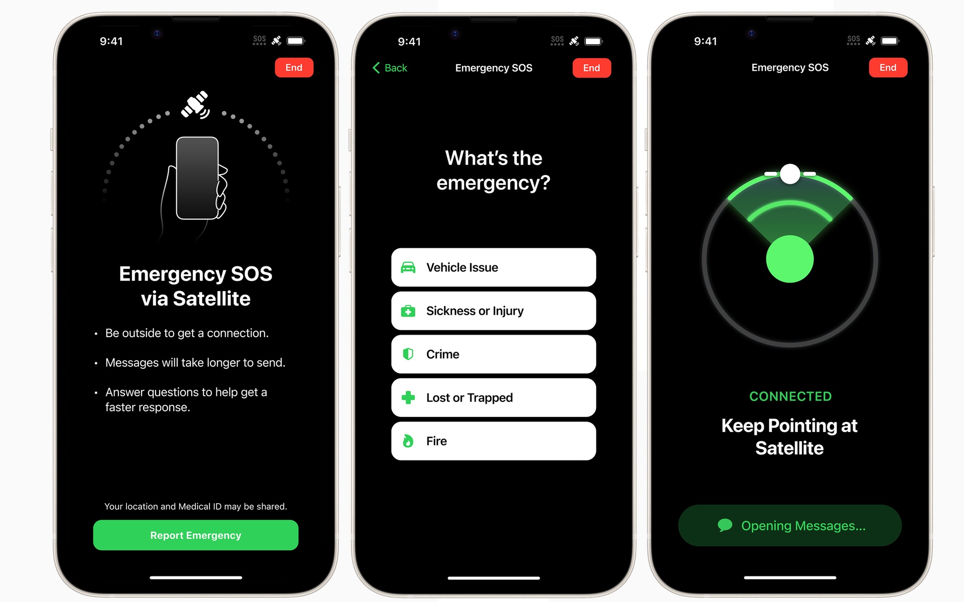 How the Apple iPhone 14 connects to satellites during emergencies